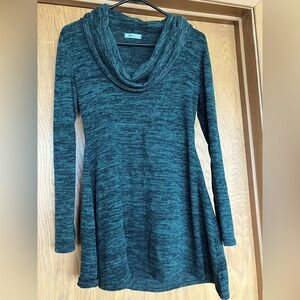 Doublju forest green cowl neck tunic, size M